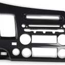 Red Carbon Fiber Pattern Central Console Navigation Panel Trim Cover Fit for Honda Civic 2006 2007 2008 2009 2010 2011 (Black)