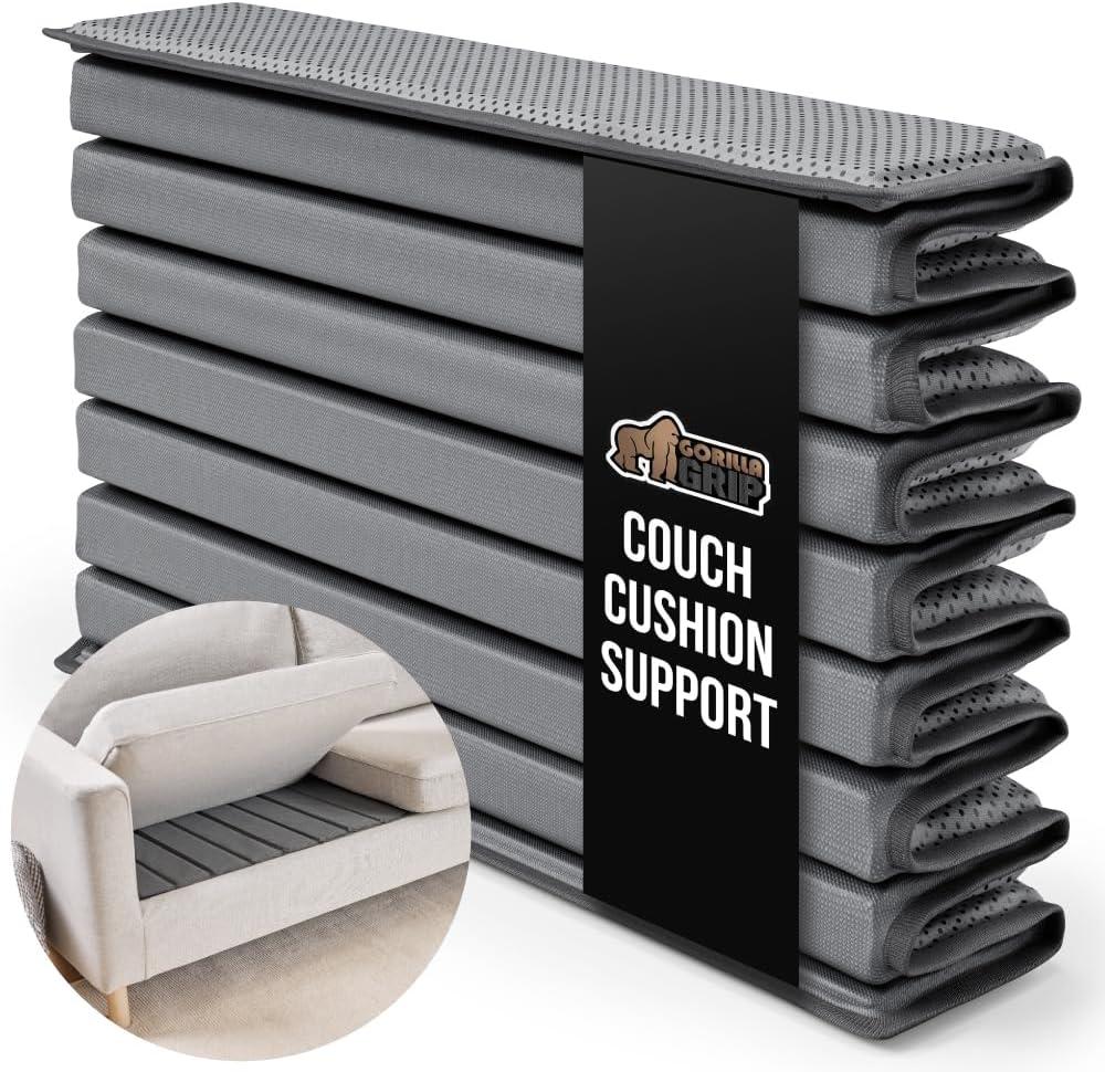 GORILLA GRIP Heavy Duty Couch Cushion Support Board to Fix Sagging Sofas, 21.5 x 78 Oversized Sofa, Thick Plywood Boards Add Strong Seat Supports, Stay in Place Replacement Stuffing Under Couches Gray (Grey)