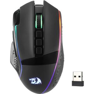 Redragon M991 Wireless Gaming Mouse, 26000 DPI 3-Mode Mice with Professional Sensor, Durable Power Capacity, Customizable Macro and RGB Backlight for PC/Mac/Laptop, Black