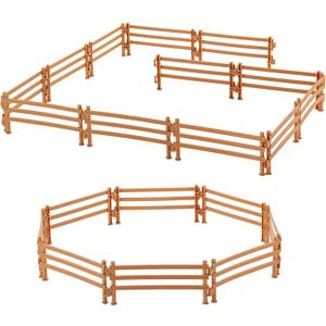Sumind 40 Pieces Horse Corral Fencing Accessories Playset Plastic Farm Fence Toy for Barn Paddock Horse Stable Farm Animal Fence Panel Paddock Toy Educational Present Cake Toppers