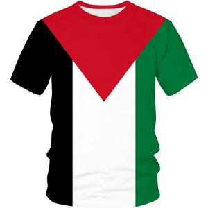 Lurhonp Palestinian Flag Casual Short Sleeve T-Shirt (Small)