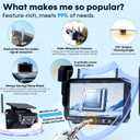 Magnetic Solar Wireless Backup Camera: 7" Portable 1 Min Easy Install Scratch-Proof No Delay Backup Camera for Truck Rechargeable HD 1080P for Pickup Trailer Small RV Camper Pemacom P15