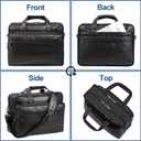 seyfocnia Leather Laptop Bag, Men's 15.6 Inche 17.3 Inche Messenger Briefcase Business Satchel Computer Handbag Shoulder Bag