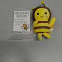 RoundFunny 24 Sets 5 Inch Stuffed Bees Soft Small Bee Stuffed Animal Honeybee Keychains with Inspirational Cards and Organza Bags for Birthday Party Favors