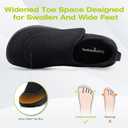 OrthoComfoot Men's Orthopedic Diabetic Extra Wide Walking Shoes: Comfortable Arch Support Slip-On Loafers for Plantar Fasciitis, Adjustable Easy Top Orthotic Shoes for Foot and Heel Pain Relief (K1-black)