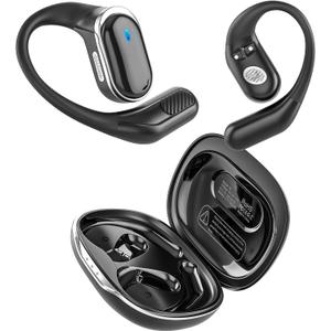 TRAUSI Open Ear Wireless Earbuds Bluetooth Headphones, 50H Playtime Stereo Ear Buds with ENC Noise Cancelling, Fast Charging, IPX7 Waterproof Sports Earphones with Earhook for Running/Workouts Black