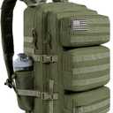 Military Tactical Backpack 50L Large Day Backpack for Men Molle Army 3 Days Assault Pack Bug Out Bag Water Resistant and Heavy Duty Hiking Treeking Rucksack - Dark Green