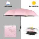 Shinok Travel Umbrella Compact Folding Sun Umbrellas Lighweight Auto Open Close for Women Parasol (Pink)