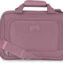 U.S. Traveler Rio Lightweight Softside Rolling Carry-on Suitcase, 4-Wheel Set, Mauve, 22"/14"