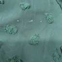 Amegoya Women's Fall Long Sleeve Midi Dress Flowy Square Neck Smocked Waist Swiss Dot Wedding Guest Dresses (Emerald Green, Medium)