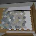 MOFIT Hexagon Peel and Stick Backsplash Tiles Kitchen, Self-Adhesive Metal and Marble Honeycomb Peel and Stick Wall Tiles Sticker Mosaic Heat Resistant(Blue Green Gray, 5sheets)