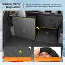 powoq 6&7 Seats Floor Mats Compatible with 2024-2026 Lexus TX350 TX500H TX550H+ Cargo Mat Cargo Liner Replacement for 2024 2025 2026 Lexus TX Accessories (Trunk Mat with Backrest Mat+Floor Mats)