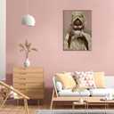 Black Woman Banthroom Canvas Wall Art Relaxing Woman Drinking Coffee Picture Wall Decor African American Black Girl Spa Poster Zen Yoga Painting Print Artwork for Restroom Toilet Washroom Home Decor, Canvas, 24L"x16W"