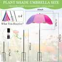 Colorful Plant Umbrellas for Outdoor Plants, Large (40") Sun Protection Shade Cover with M-Shaped Insert, Garden Shades for Potted Plants, Garden Beds, Patio Flower (4 Pcs)