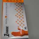 1st Choice 6 mil Orange and Green Gloves, Disposable, Latex Free Raised Diamond Grip Mechanic Glove for Men and Women