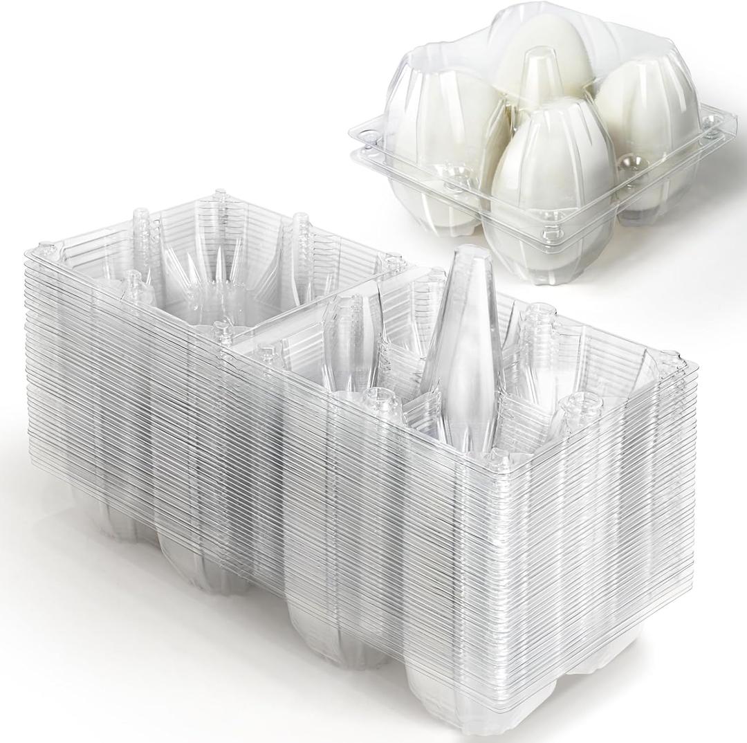 tutata Goose Egg Cartons, 40 Pack, 1/3 Dozen Jumbo Egg Carton, Plastic Box, Blank Top