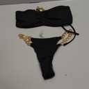 YAUASOPA Underwire Bikini Top V-Wired Ruched Swimwear Two Piece Gradient Bikini Sets Tie Side Bathing Suits S