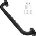 AntiSlip Black Grab Bars 16 Inch w/Rubber Grip, iMomwee Stainless Steel Bathroom Wall Mount Oil Rubbed Black Grab Bar Handle, Safety Balance Handrail, Handicap Elderly Senior Assist Shower Handle