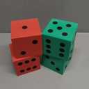 Shappy 4 Pieces 3.5 Inch Foam Dice Cube Jumbo Dice with Number Dots Big Giant Foam Large Cube for Christmas Game Math Classroom Party Favors Bag Stuffers(Red, Green)