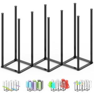 Collapsible Bottle Drying Rack, Foldable Baby Bottle Drying Rack, Portable Drainer Stand Holder for Water Bottles, Cup, Reusable Silicone Bag, Cutting Board (Black)