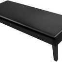 SearchI Waterproof Dining Bench Cover, Stretch Washable Long Bench Seat Covers, Rectangle Dining Table Bench Slipover for Dining Room, Living Room, Kitchen(Pu Black)