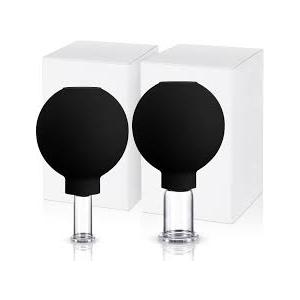 3 Pieces Facial Cupping Set, Glass Cupping Cups Glass Silicone Cups Vacuum Suction for Face Skin Back Shoulder Muscle(Size 1,3,4 ,Black)