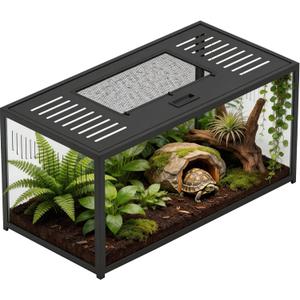 66 Gallon Reptile Terrarium, 360° View, Metal Mesh Lid & Feed Door