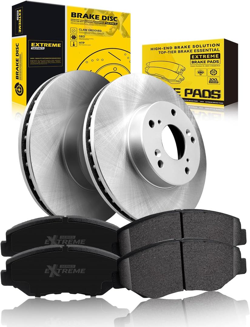 TOVASTY Front Brake Kit Compatible with Honda Accord 2003-2012 Semi-Coated Brake Rotors and Carbon Ceramic Brakes Pads Compatible with Honda Civic 2013-2021