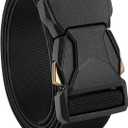 CHAOREN Stretch Tactical Belt Men - 1.5" Nylon Work Belts for Men - Quick Release for Utility EDC (30"-34"Waist Adjustable, Black)