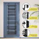 Over The Door Pantry Organizer, 8-Tier Over The Door Organizer with Adjustable Baskets, Metal Hanging Spice Rack for Pantry Organizers and Storage, Suitable for Kitchen Laundry Room & Bathroom, Black