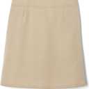 French Toast Girls' Adjustable Waist Pleated-Front Two-Tab Scooter Skirt (Beige, XS)