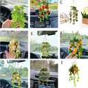 2 x Crochet Hanging Plant for Car, Cute Car Plant Accessories, Knitted Plant Car Mirror Hanger, Boho Car Plant Crochet Hanging Basket (C)