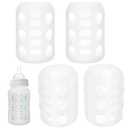 Silicone Baby Bottle Covers 4Pcs, Heat-Resistant Sleeves for Glass Bottles/Coffee Mugs, Non-Slip Grip & Baby Essentials for Newborn Parents Home Office Outdoor