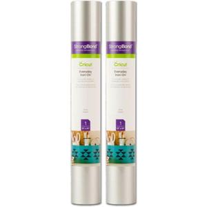 Cricut Everyday Iron On - Silver, 1-Pack of 2ft Rolls (12"x24"), 6ft Total - HTV Heat Transfer Vinyl for Shirts, Apparel, Hats & More - Compatible with Maker & Explore Machines