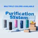 Purewell 3-Stage 0.01m Ultra-Filtration Gravity Water Filter System, 304 Stainless Steel Countertop System with 2 Filters, Metal Water Level Spigot and Stand, Reduces 99% Chlorine, 2.25G, PW-OB-K