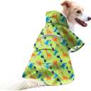 NACOCO Large Dog Raincoat Adjustable - Pet Dinosaurs Water Proof Clothes Lightweight Rain Jacket Poncho Hoodies with Strip Reflective Green (XXXL, Green Dinosaur) (3X-Large (Pack of 1)