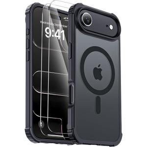 for iPhone Air Case [Compatible with MagSafe] [2X Screen Protectors] [Military Grade Drop Tested] Heavy Duty Magnetic Phone Case for iPhone Air 6.5",Black