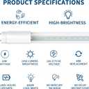 JESLED Fluorescent Light Bulbs 48 Inch, 14W 2450LM 6000K, T8 LED Bulbs 4 Foot Type A+B, Single or Double End Powered, F32T8 or F40T12 LED Replacement, Frosted, 2Pack, ETL Listed