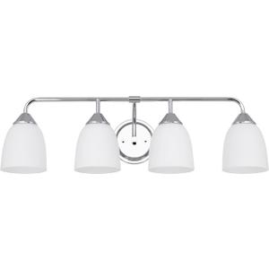 Chrome 4-Light Traditional Bathroom Vanity Light Fixtures Over Mirror, Modern Vanity Lights for Living Room, Standard E26 Base, Chrome