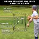 GoSports 5 x 3 ft Baseball & Softball Pitching and Fielding Rebounder - Pitch Back Return Net with Strike Zone