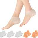MADHOLLY 5 Pairs Silicone Heel Protectors- Breathable Heel Gel Heel Cushions for Cracked Heel- Heel Cups Heel Cover for Heel Repair Women Men