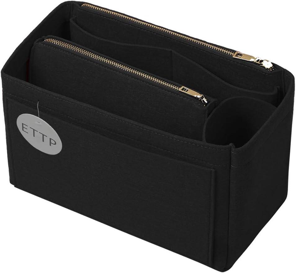 Purse Organizer, Felt Bag Organizer Insert Purse Organizer For LV Speedy, Neverfull, Tote, Handbag,Shaper 5 Sizes (Large, Black)