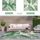 GENIMO Outdoor Rug 8' x 10' Waterproof for Patios Clearance, Reversible Outdoor Plastic Straw Camping Rug Carpet, Large Area Rugs Mats for RV, Picnic, Backyard, Deck, Balcony, Porch, Dark Green&White