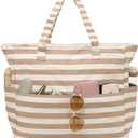 Beach Bag Waterproof Sandproof Women Tote Bag Pool Bag with Zipper for Gym Grocery Travel with Wet Pocket