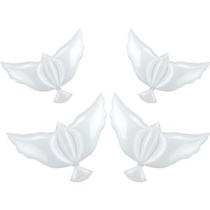 Sumind 4 Pieces Peace Dove Balloons White Memorial Balloons Pigeon Shape Ceremonies Party Decorations for Wedding Funeral Birthday Engagement Party Decoration Supplies