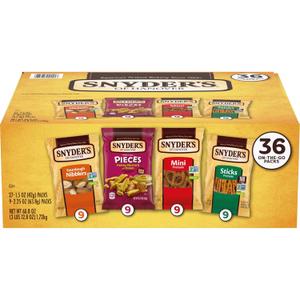 Snyder's of Hanover Variety Pack Pretzels, 36 Count Variety Pack (Pack of 36) (1.69 Ounce (Pack of 36))