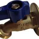 1 Piece XFITTING 1/2" Pex B x 3/4" GHT Hose Bibb with Flange, Pex B Garden Valve, Brass, Water or Oil (0.5 Inch)