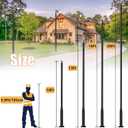 10Ft Tall Street Light Pole for Outside, Galvanized Steel Solar Street Lamp Post Perfect for Outdoor Lights Exterior Backyard Camera Porch Parking Lot with Mounting Rebar Cage(Black)