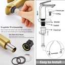 TOCALOCA Tall Bathroom Faucets Brushed Gold, One Hole Single Handle Lever Faucet for Vessel Bowl Sink, Premium Brass Bathroom Basin Faucet Lavatory Mixer Tap Gold