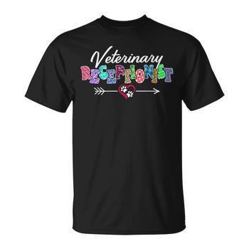 Veterinary Receptionist Gift Rainbow Paw Print Heartbeat Vet Tech T-Shirt (XXXL)